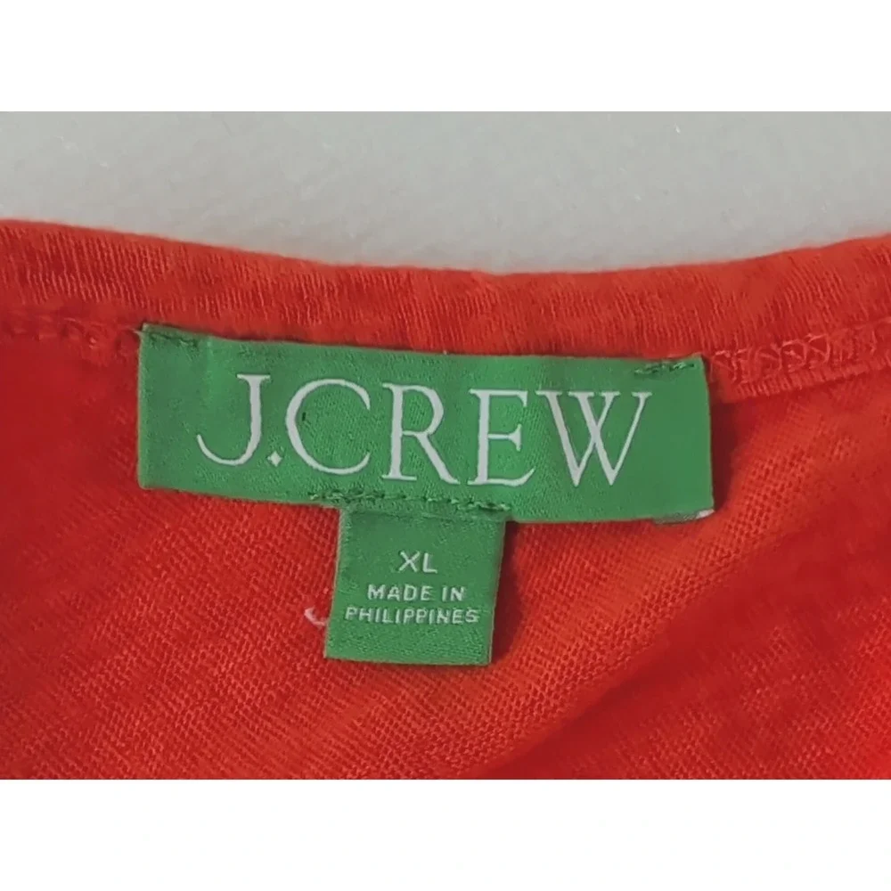 J Crew Relaxed Tank Dress Womens XL Orange Beach Vacation‎ Casual Pool Pullover